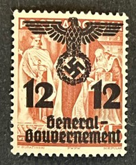 Travelstamps:Germany WWII Propaganda Stamp Poland Occupation Gen Gov’t 12gr