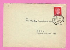 GERMANY in LATVIA 1944 cover with 12 Pf stamp, SCHNEIDEMUHL 1 USED 2268