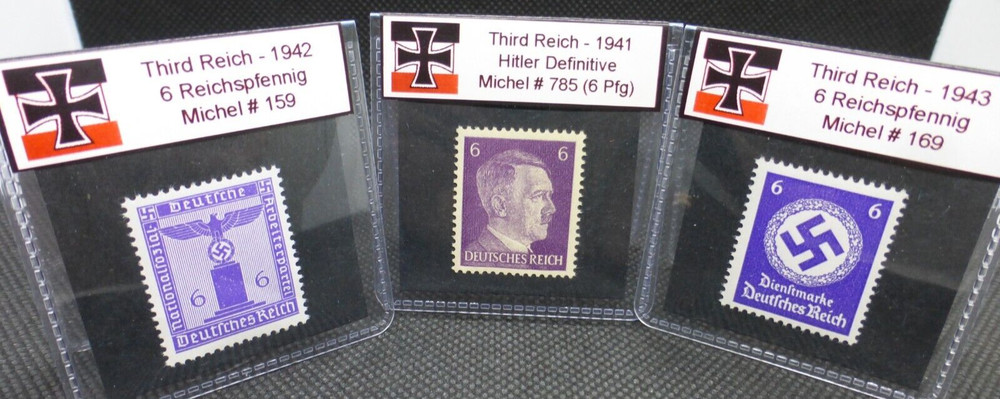 *Matched* 6 Pfg WW2 Hitler Swastika Eagle Stamp Set MNH Nazi Germany Lot WW2