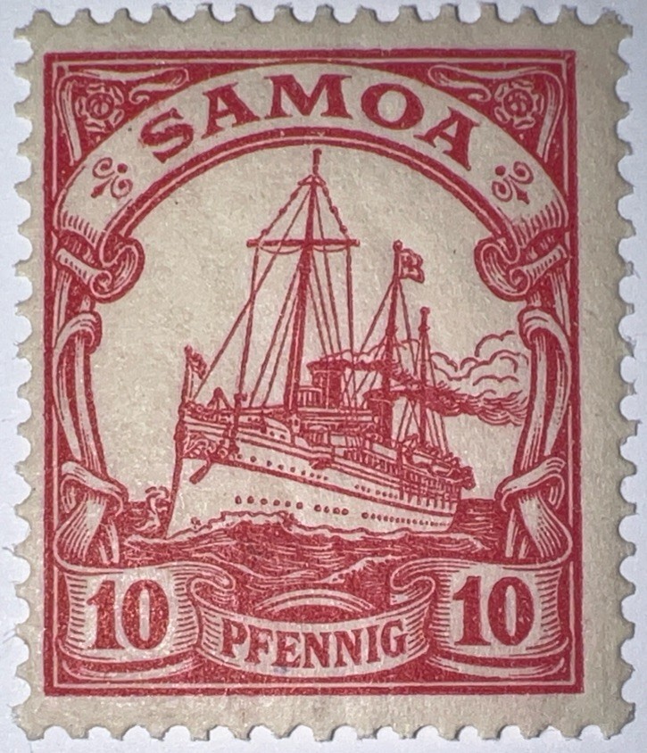 Travelstamps: GERMANY SAMOA STAMPS Kaiser’s Yacht 10Pf Mint Original Gum MNH WMK