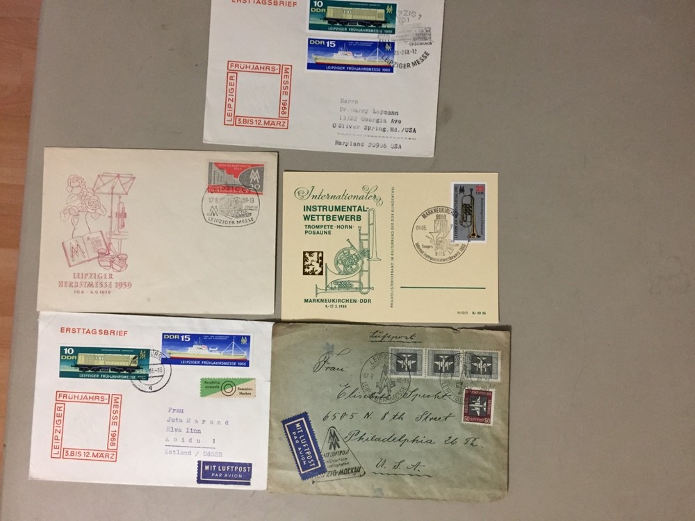 Five Germany LEIPZIGER MESSE fdc and special covers