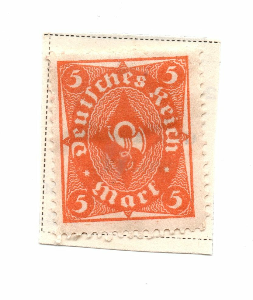 Germany 180 Deutsches Reich Mark Post Horn 5Mk 1922 Used Lightly Hinged