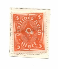 Germany 180 Deutsches Reich Mark Post Horn 5Mk 1922 Used Lightly Hinged