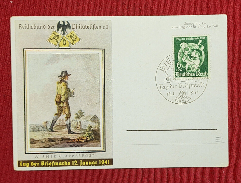 WW2 Nazi Germany Third Reich RDB postcard Tag der Briefmarke Stamp Day 1941