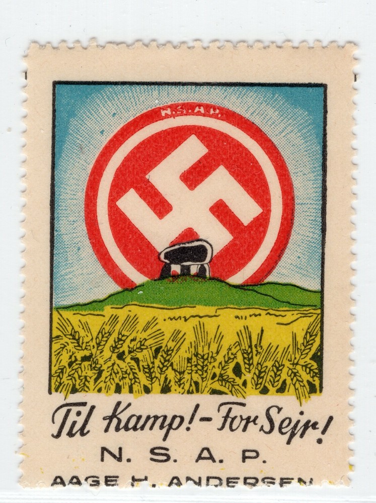 GERMANY 3rd REICH NSAP DENMARK VERY SCARCE PARTY LABEL PERFECT MNH