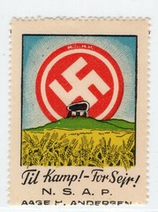 GERMANY 3rd REICH NSAP DENMARK VERY SCARCE PARTY LABEL PERFECT MNH