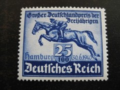 THIRD REICH 1940 mint Blaues Band Horse Race stamp!