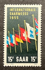 Travelstamps: 1955 Saar Germany SC#255 1955 Int’l Fair at Saarbrucken Mint OGLH