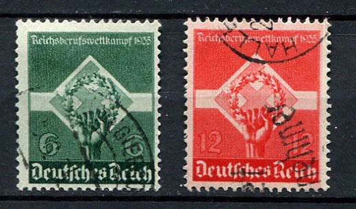 German Reich WW II : Wreath and Swastika set from 1935 – used