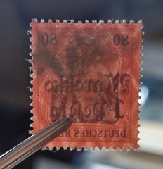 German Offices in Morocco 1906 ☀1p on 80pf Black & Carmine/Rose – wmk ☀ MH (*)