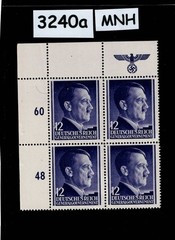 MNH stamp block Adolf Hitler Sc N80 12GR / 1941 WWII Occupied Poland #3240a