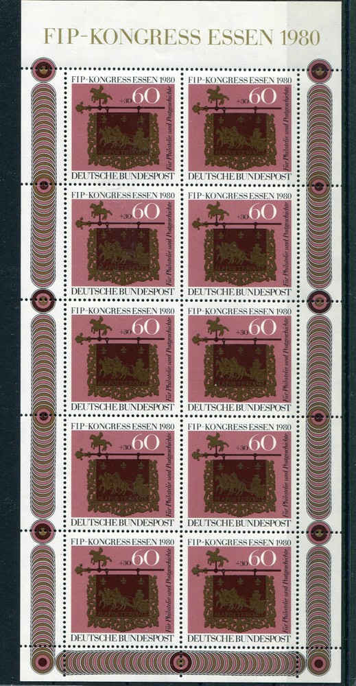 10x miniature sheet FRG KB 1065 day of the stamp 1980 mint never hinged