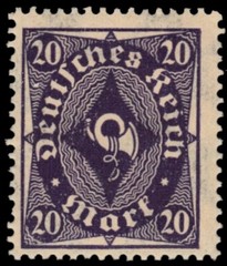 GERMANY 191 – Numeral and Post Horn „1923 Dark Violet“ (pc15194)
