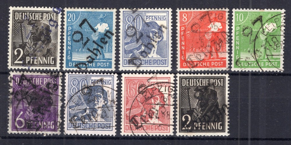 GERMANY / SOVIET ZONE 1948 / DISTRICT POSTAL 27 LEIPZIG MINT & USED SELECTION