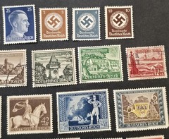 WW2 WWII Nazi German NSDAP THIRD REICH 50+ pc Stamp Lot Hitler Swastika + Sets