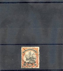 GERMAN SOUTH WEST AFRICA Sc 30(MI 28x)F-VF USED 1911 30pf RED ORANGE & BLK $100