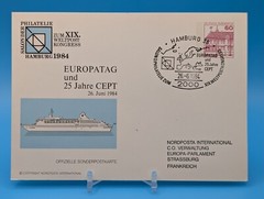Germany 1984 Europatag 25th Anniv CEPT, XIX Weltpost Congress, Hamburg Cancel