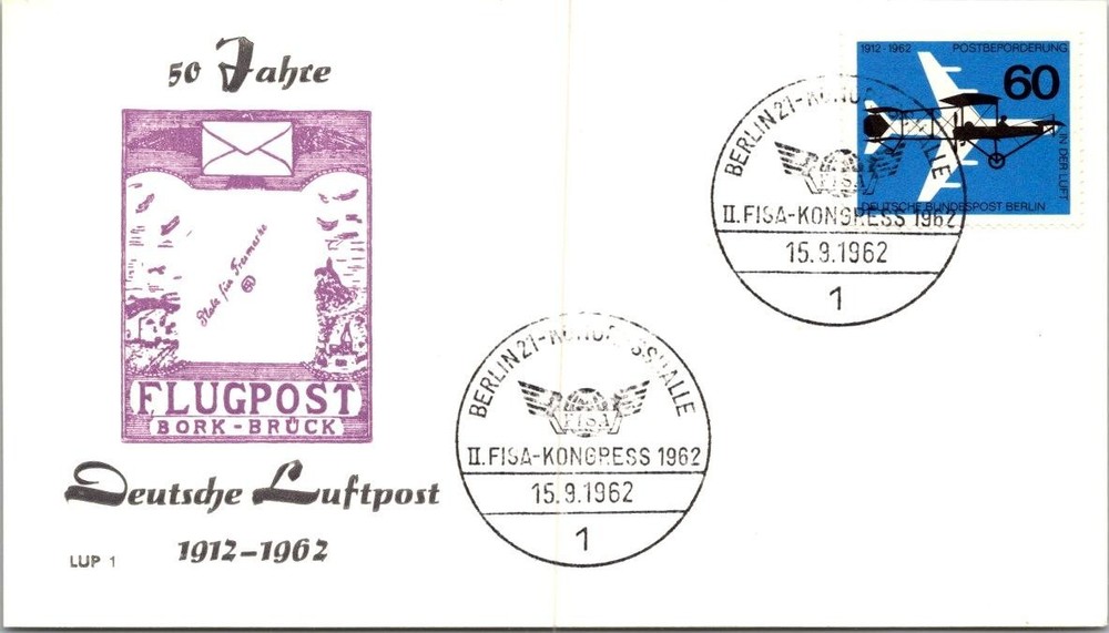 Germany 1962 First Flight – 50th Anniversary Of Airmail – Berlin – J37500