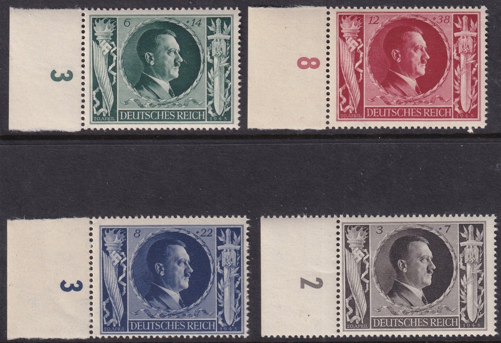 Authentic Stamp Germany Selection 1943 WWII Military Hitler 54th Left MNH