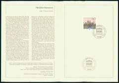 GERMANY FOLDER 1991/03 HANNOVER 750 JAHRE