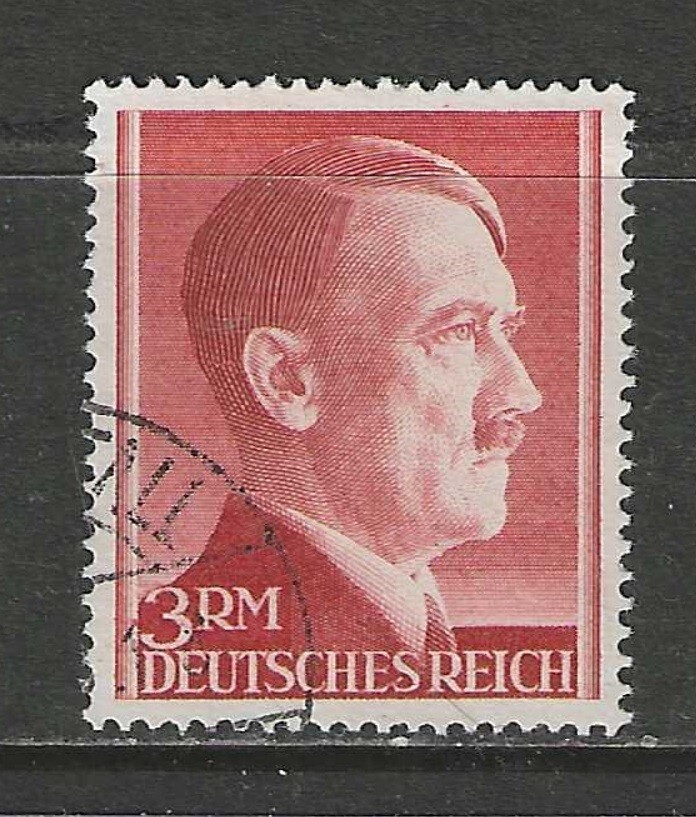 Germany 1944 3 Mark Hitler head issue perf. 14 used, $ 1000.00