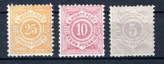 Württemberg Michel 45b 46a 48b Genuine NEUGUMMI (GA3940)