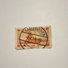 Saar 1934 60c Orange Red Used Handstamped Stamp Germany & Colonies