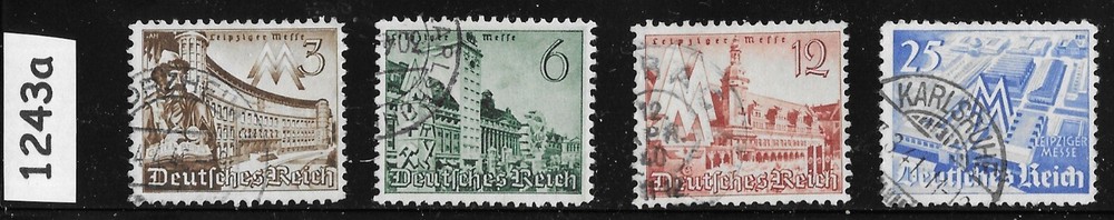 Stamp set 1940 Leipzig Fair Sc 494 – 497 complete Third Reich era Germany #1243a