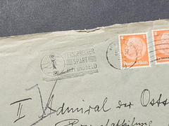 WW2 WWII Nazi German Third Reich Cover Envelope to Kriegsmarine Admiral 1937