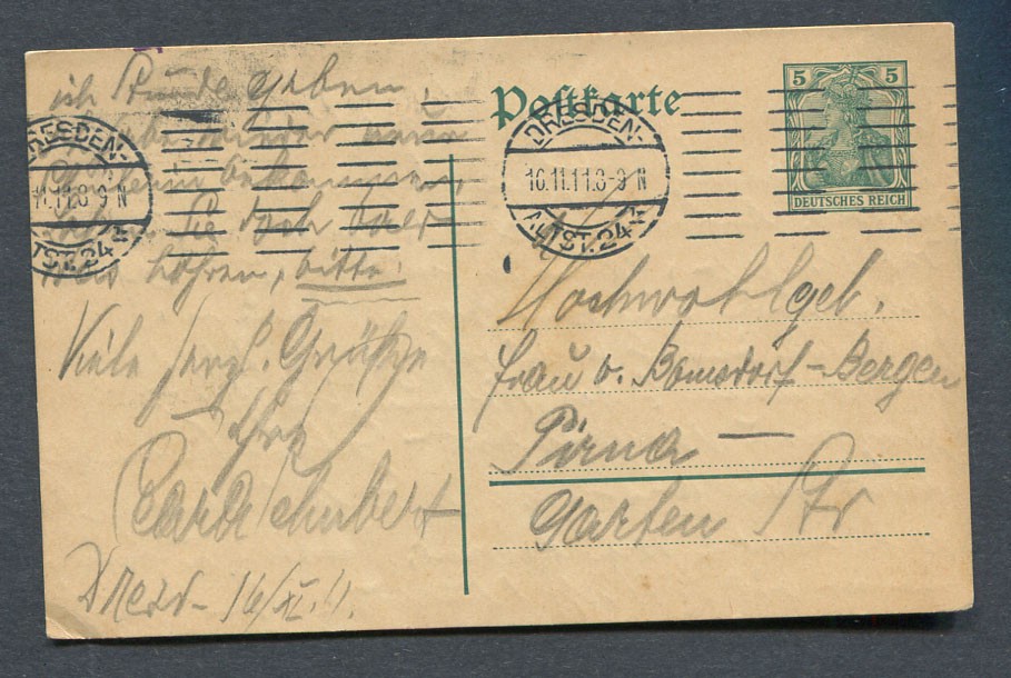 German Reich : Nice stationary from 1911 – Dresden – used