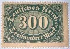 Travelstamps: 1922 Germany Stamps Deutsches Reich 300 Mark Mi. Nr. 249, MNH