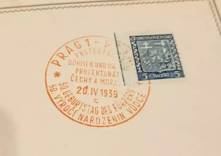 AH 50th birthday celebratory envelope, bearing a Bohemia and Moravia April 20, 1