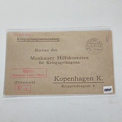1916 Germany POW Camp Cover to Denmark WW 1 Moscow Aid Committee – EXCELLENT