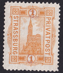 Germany STRASSBURG local private post stamp 1pf orange unused