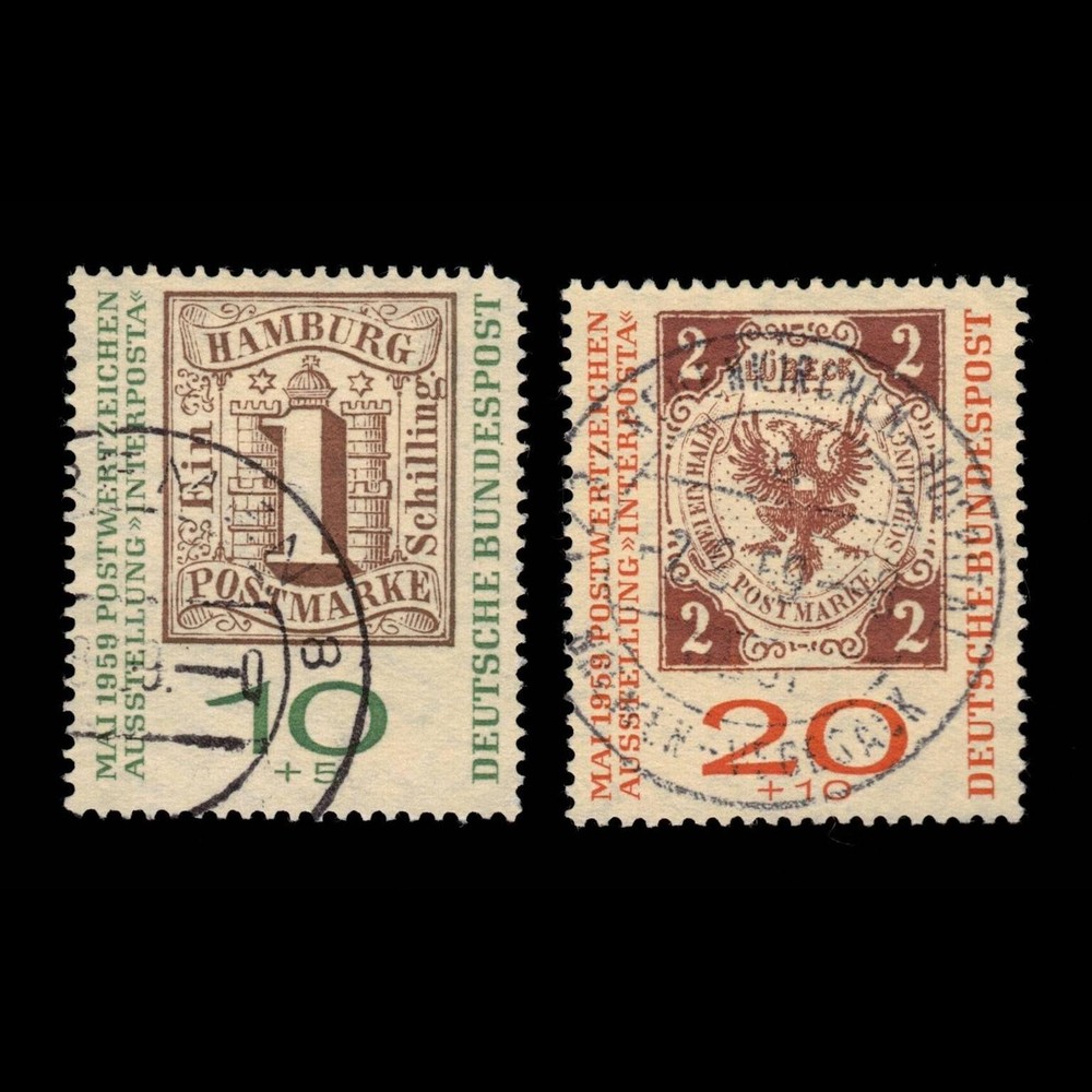 Germany, Scott B366-B367, Stamp of Hamburg, 1959, used, 117107