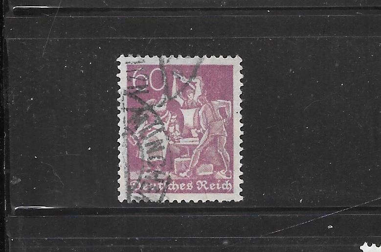 GERMANY GERMAN SC#144 1921 60PF IRON WORKER VERY FINE USED OLD VINTAGE STAMP