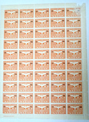 German 3RD reich NSDAP 21.90 Party dues mint sheet 50 stamps 1944 orange PRE oop