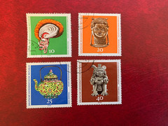 GERMANY EAST DDR 1971 USED OR MNH MASK BRONZE HEAD TEA PLAT CLAY FIGURE
