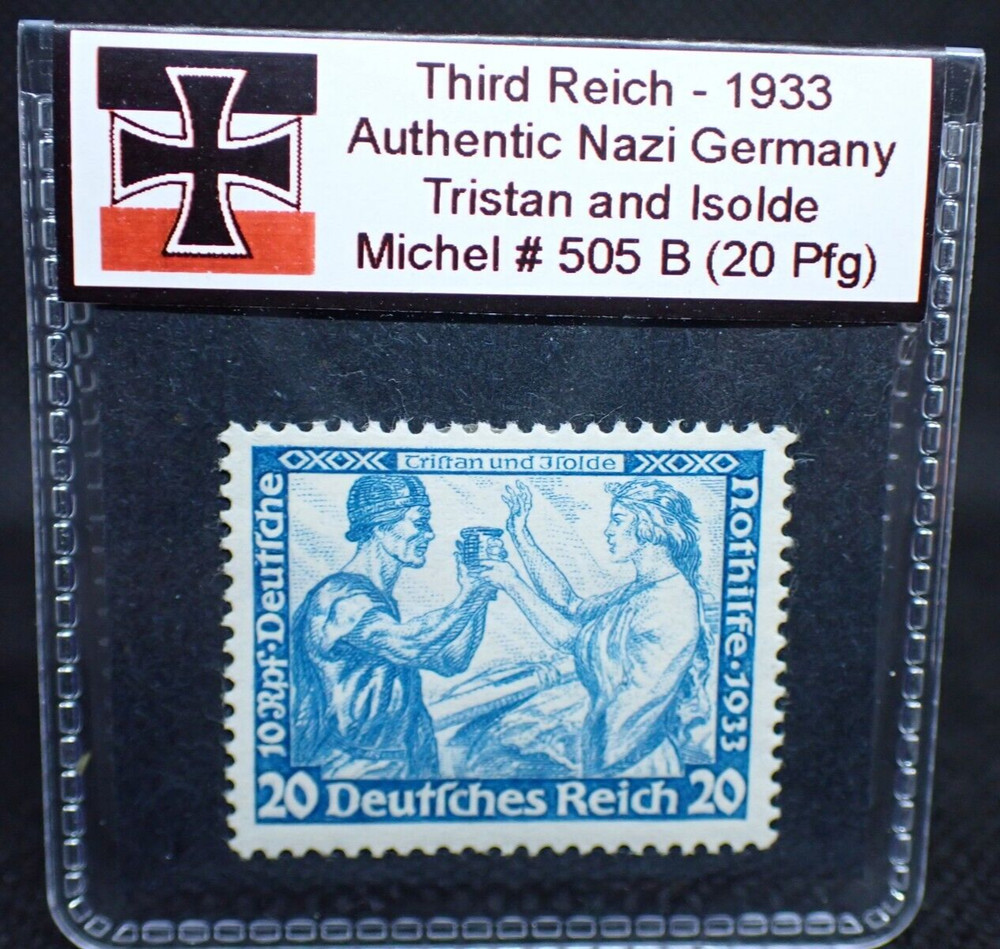 Nazi Germany 1933 Wagner Tristan and Isolde Stamp 20 Pfg 505B MH pre-WW2