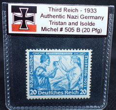 Nazi Germany 1933 Wagner Tristan and Isolde Stamp 20 Pfg 505B MH pre-WW2