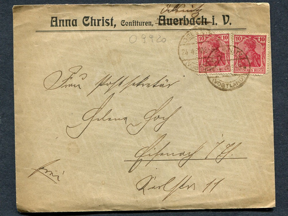 German Reich : Nice company cover from 1908 – used