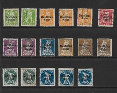 BAVARIA SCOTT 256 – 261, 263, 265 MINT/USED – 1920 – ISSUES WITH OVERPRINT
