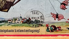 1936 Hindenburg 1st Flight Zeppelin postcard LZ 129 1. Fahrt Germany – N America