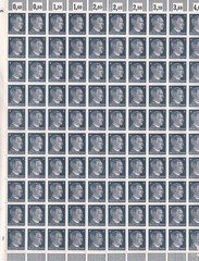 Stamp Germany Mi 783 Sc 508 Sheet 1941 WWII Fascism Hitler Head War Era MNH F