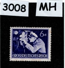 MH stamp B260 WWII 1944 Germany Third Reich Military U-Boat Captain #3008