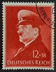 Germany Third Reich 1941 SG760 12pf + 38pf red, Hitler’s 52nd birthday, FU
