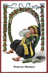 German WW2 Third Reich Artist Postcard Oktoberfest Gruß vom München 1934