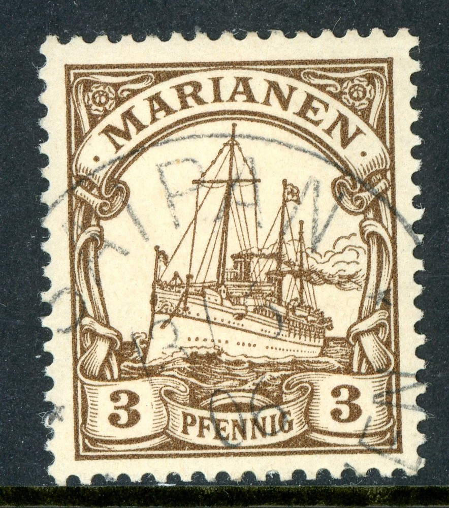Germany 1900 Mariana Islands 3pf Yacht Scott #7 VFU Y19