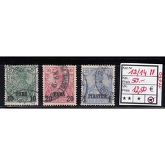 DAP Turkey 1902, Mich. No.: 12-14 II stamped