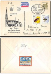 Germany to Woodbridge VA, special cancel, seal on back,1984